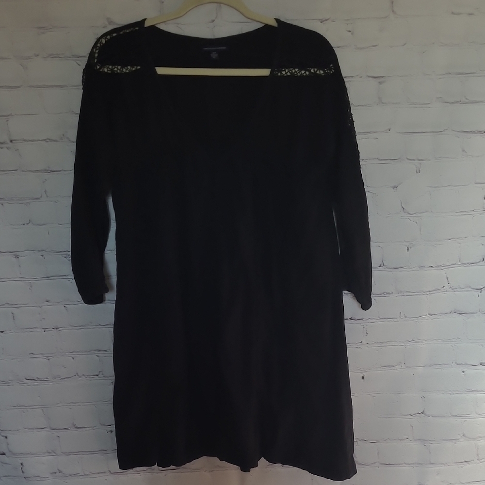 Black Long Sleeve Size Small Petite Boho Festival Dress American Eagle